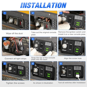 Nilight 9-48V input range adapts to multiple golf cart systems.