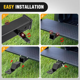 Black powder-coated finish resists wear during outdoor use