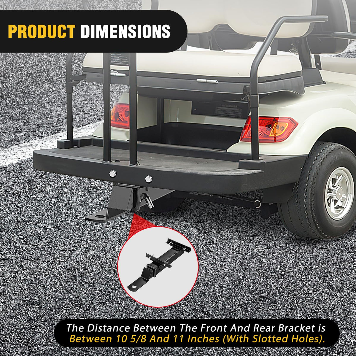 Hitch includes pins, clips, and mounting hardware for setup