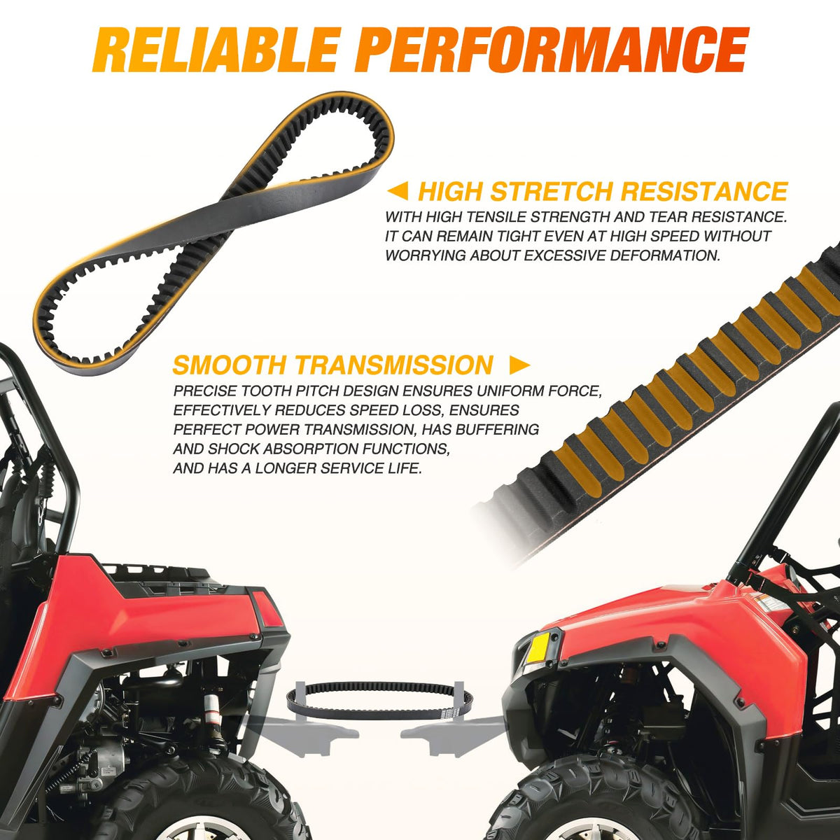 Nilight nylon fabric tooth surface detail emphasizing reduced noise and engagement