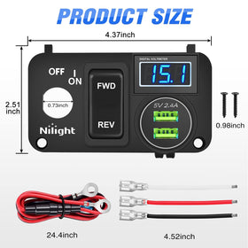 Nilight aluminum panel with mounting hardware for durable dash integration.