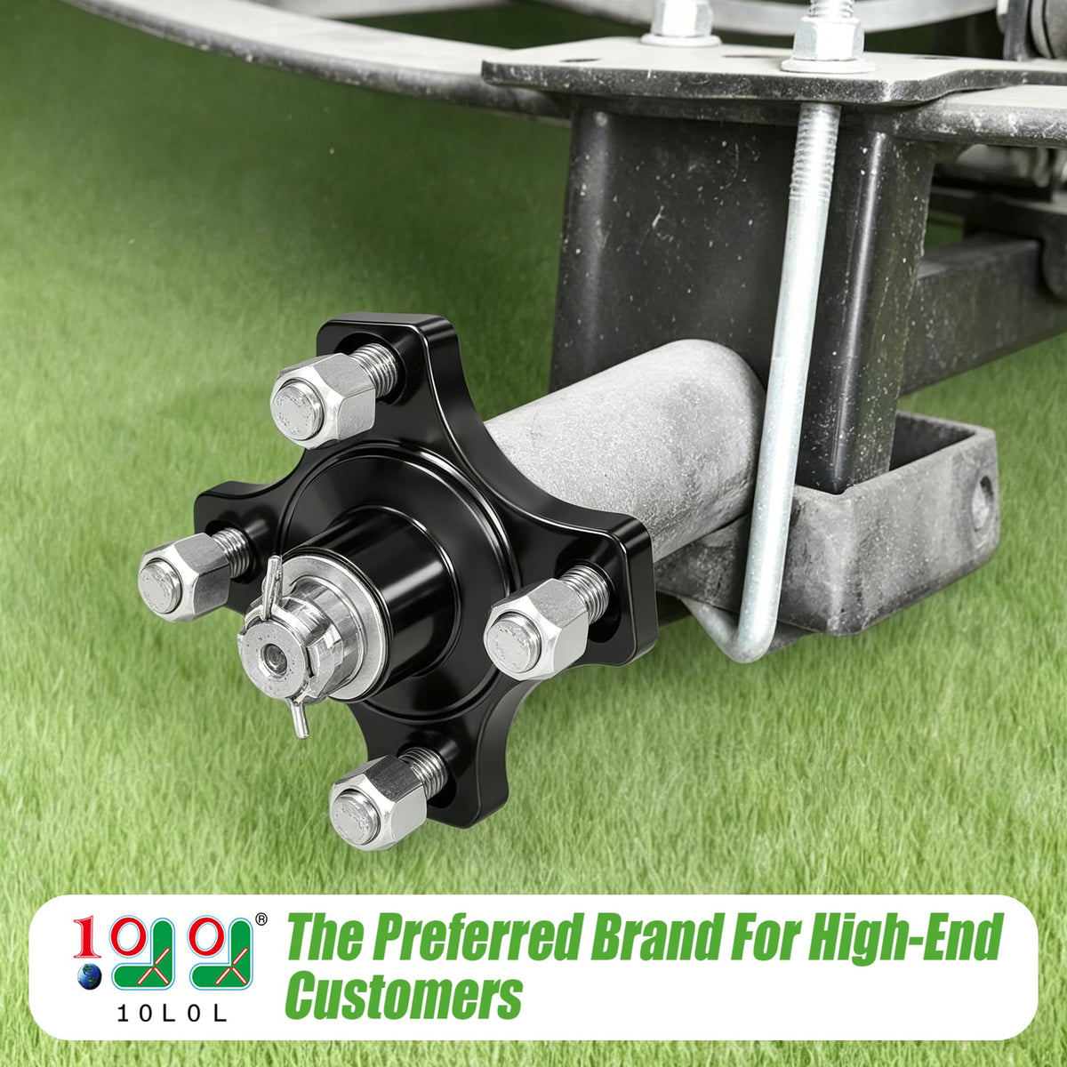9.99WORLD MALL EZGO RXV rear hub close-up showing accurate OEM fit.