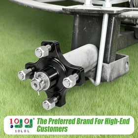 9.99WORLD MALL EZGO RXV rear hub close-up showing accurate OEM fit.