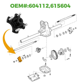 9.99WORLD MALL hub with four lug bolts included for quick setup.