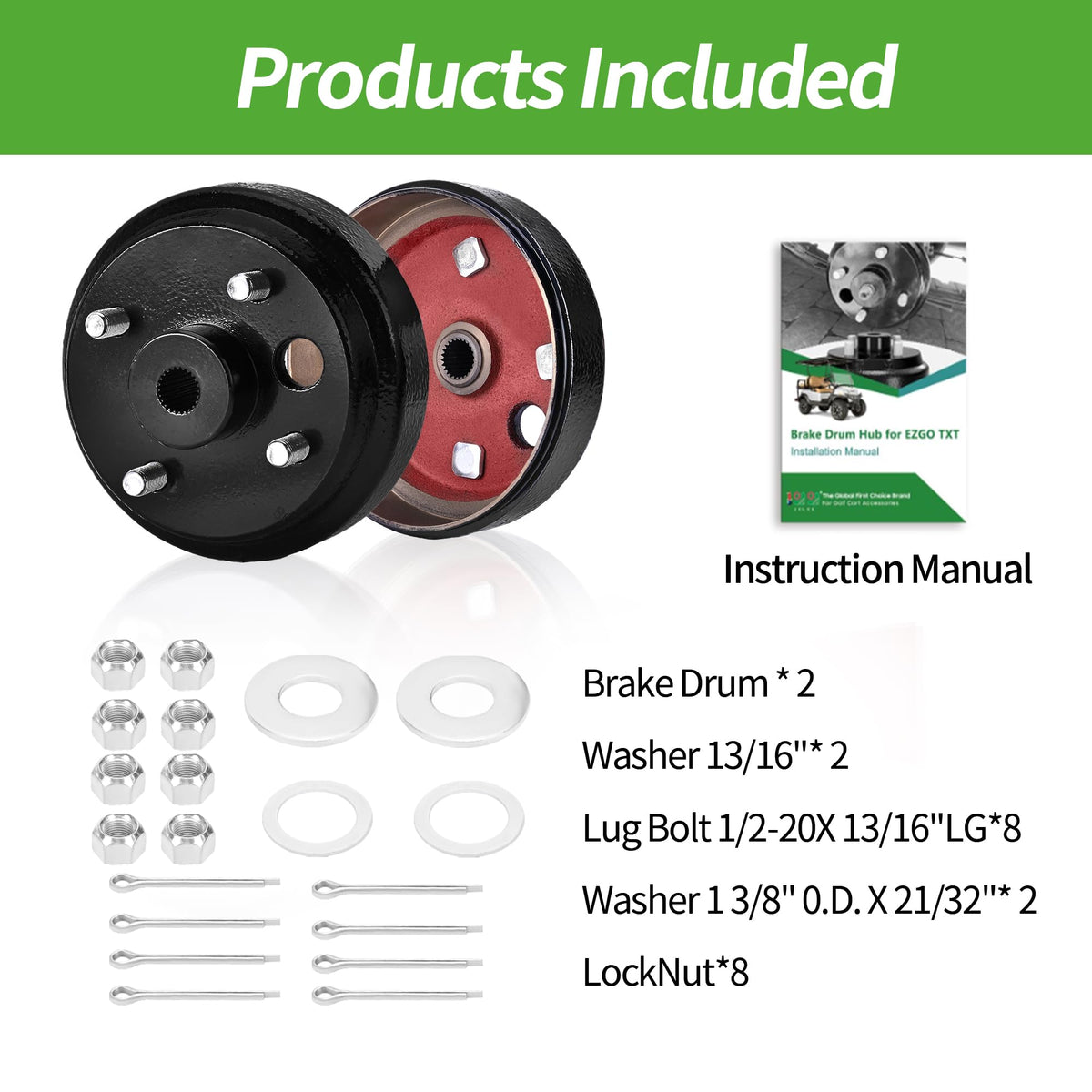 9.99WORLD MALL brake drum hub packaging ready for EZGO replacement