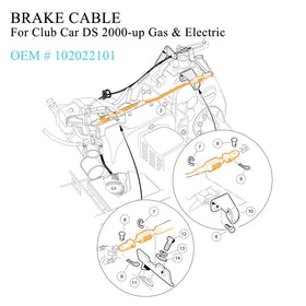 9.99WORLD MALL OEM replacement 1020221-01 cable for Club Car DS.