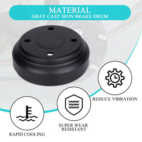 9.99WORLD MALL cast iron brake drum highlights wear resistance for long-lasting use.