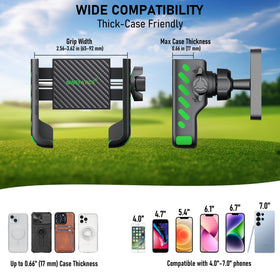 NINEFATICS fits thick cases including rugged and MagSafe types