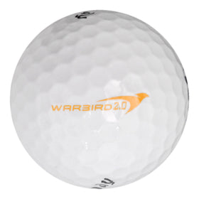 Warbird recycled golf balls by Callaway, close-up texture, emphasizing high-energy core efficiency.