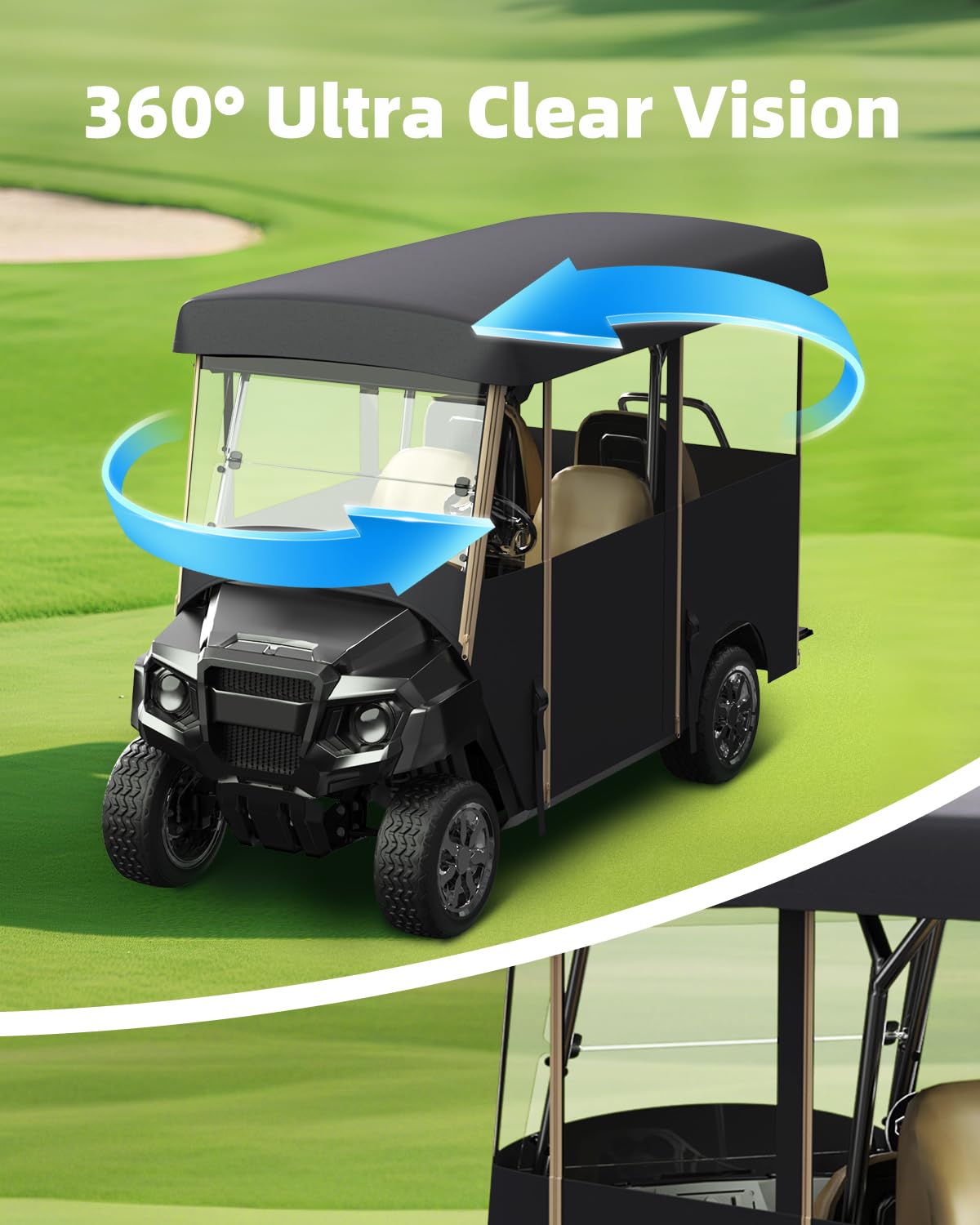 NiuWasmile waterproof 600D Oxford fabric shields carts from rain and sun.