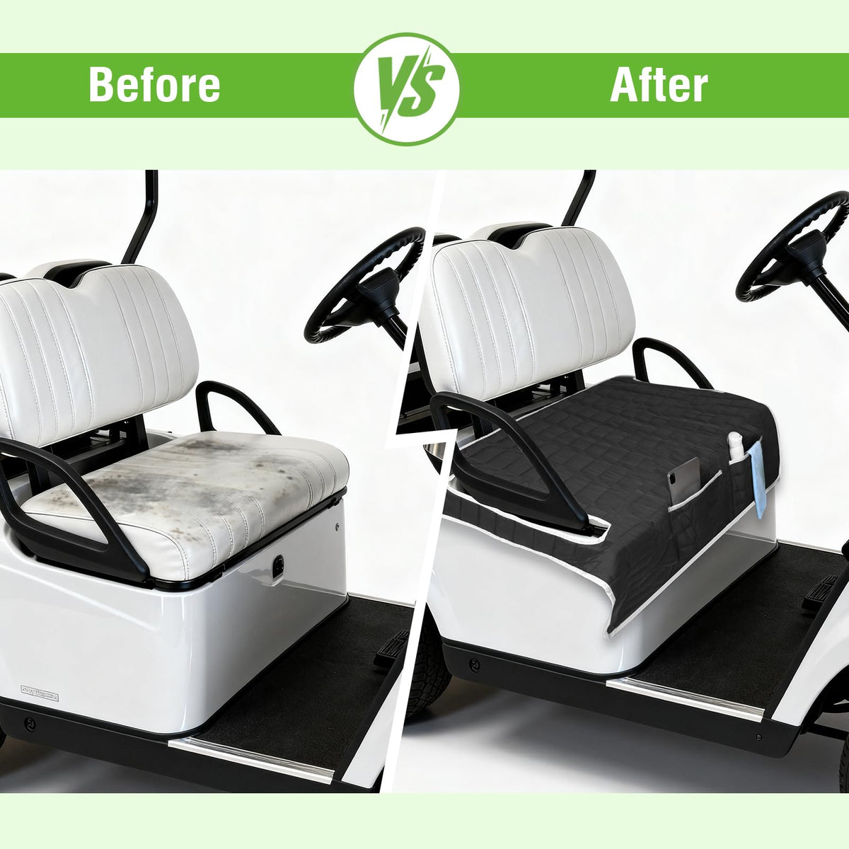 Niuartu cover is compatible with EZGO, Club Car, and Yamaha models.