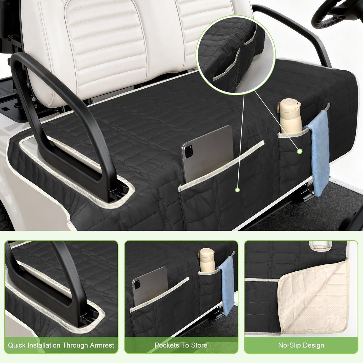 Niuartu seat cover with built-in pockets keeps essentials within reach.