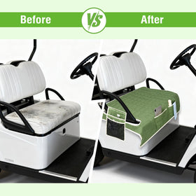 Niuartu golf cart seat cover with storage pockets offers quick access to essentials.