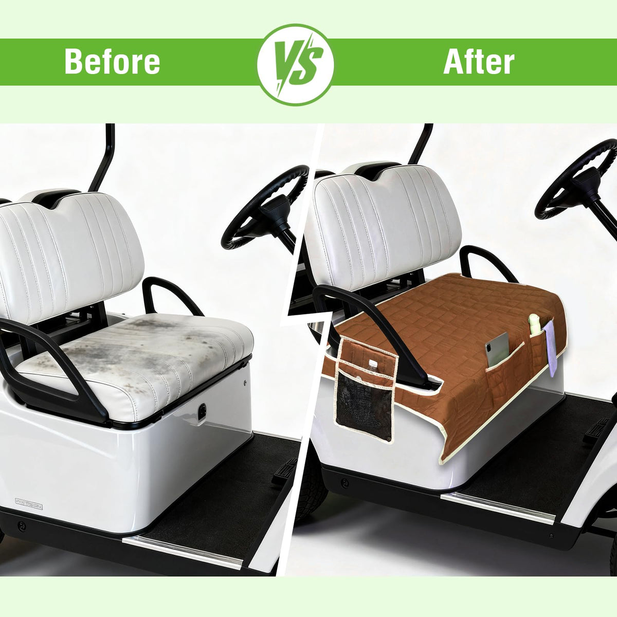 Niuartu golf cart seat cover storage pockets for essentials