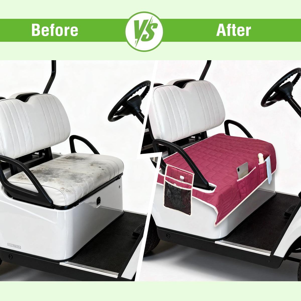Waterproof Oxford fabric shields seats from rain, dust and pet hair