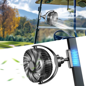 NiuWasmile magnetic-base golf cart fan secures firmly to metal frames.