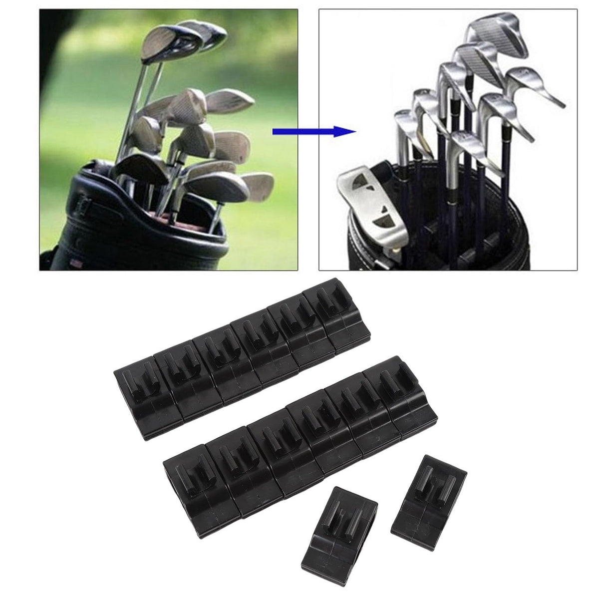 NIZUUONE club-organizer-clip tidy setup enables faster club access