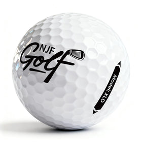 NJF Golf XLD box and balls on display for easy visibility.