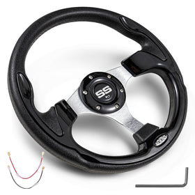 NOKINS 12.5-inch wheel fits EZGO; comfortable grip for precise steering.