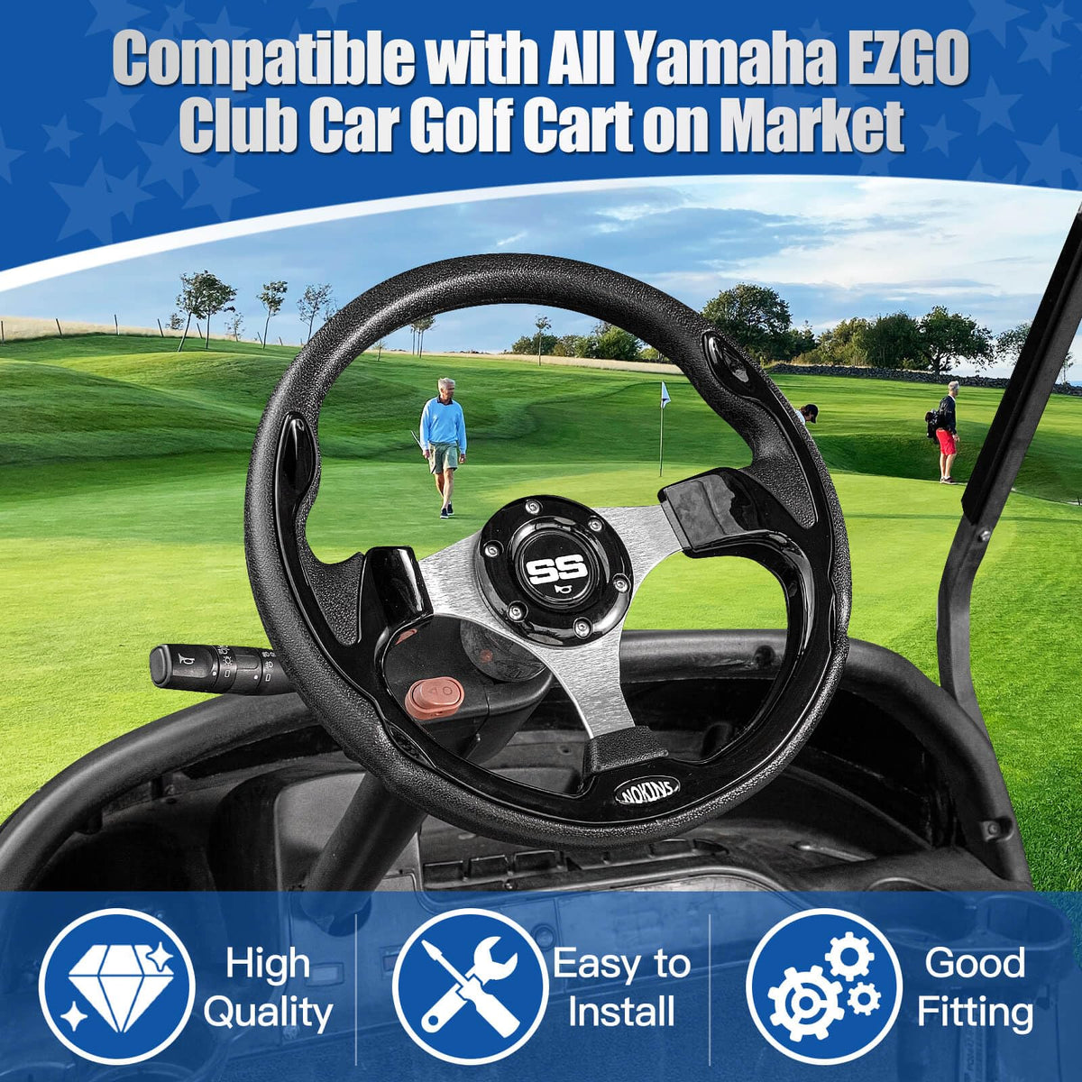 NOKINS universal wheel fits RXV; ergonomic design reduces hand fatigue.