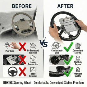 NOKINS installation steps preview on golf cart for easy DIY fitting.