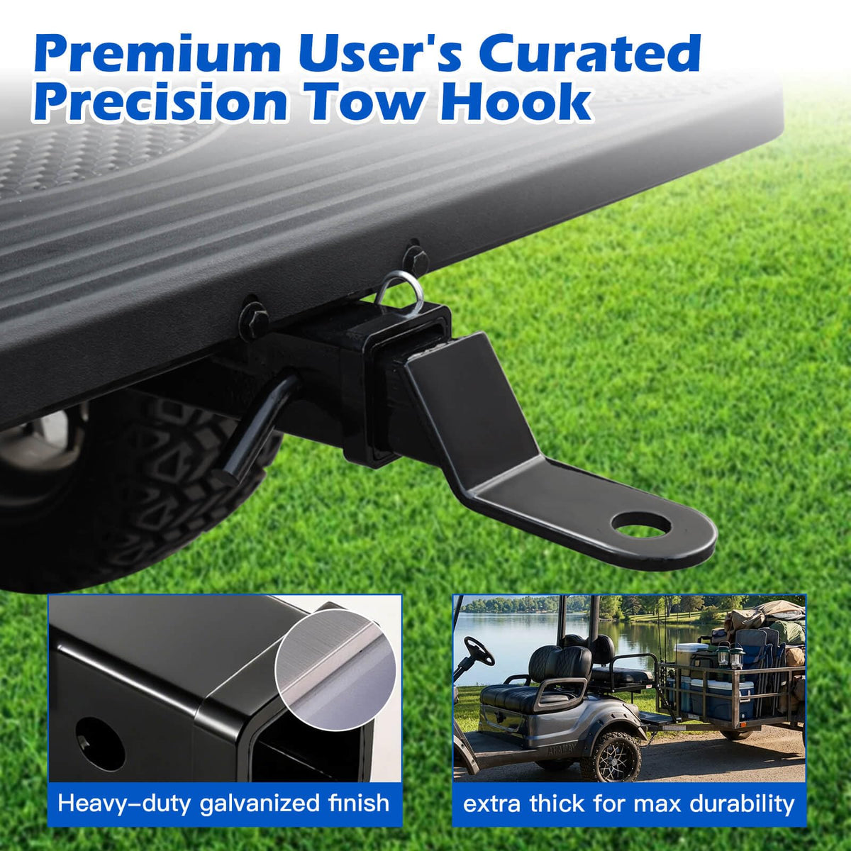 NOKINS 2in receiver hitch kit enables easy towing and attachment.