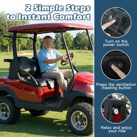 Three-speed heated and ventilated system for personalized comfort.
