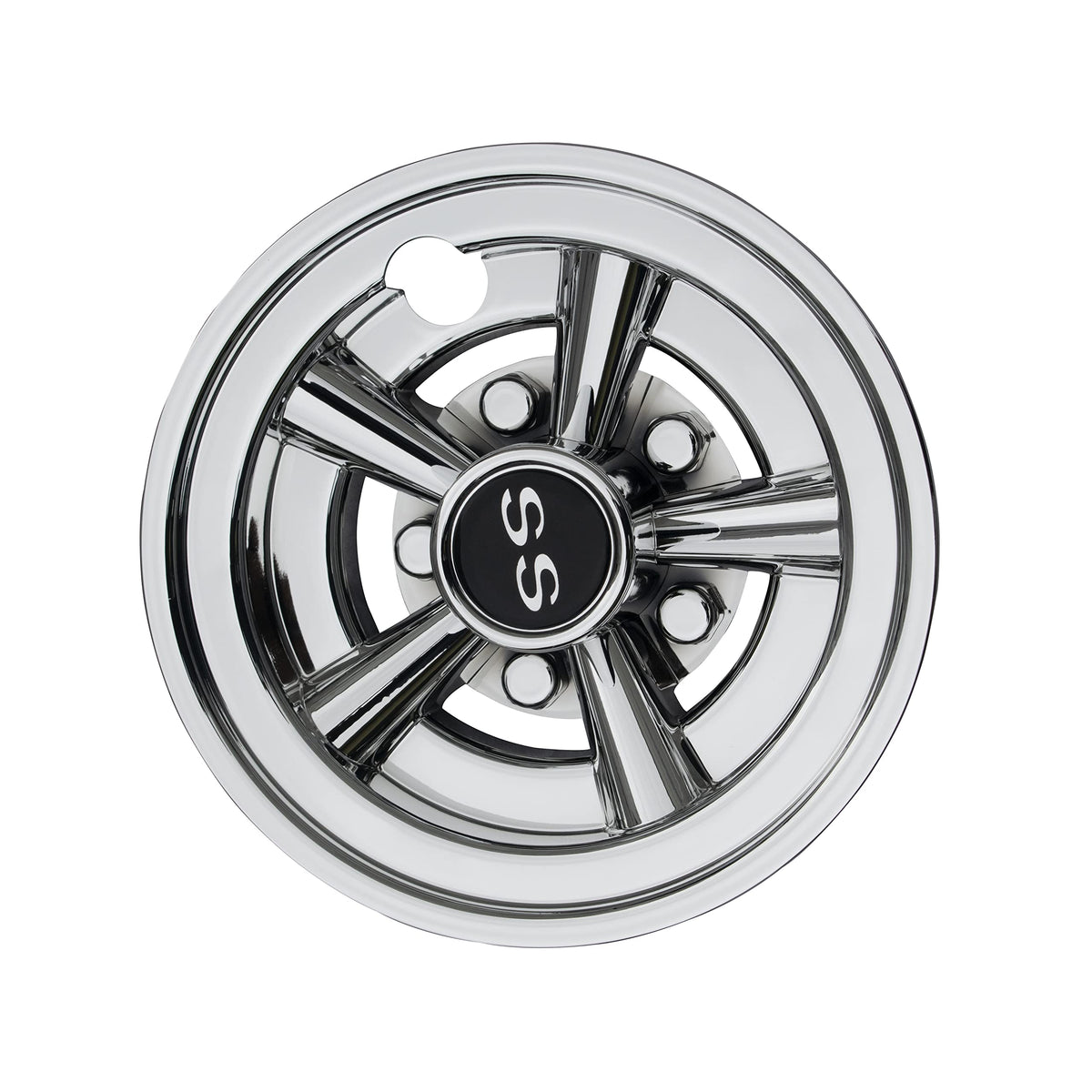 NOKINS 5-spoke chrome design enhances cart style and visibility