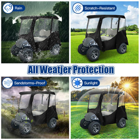 NOKINS 600D all weather protection shielding Yamaha cart from rain and dust