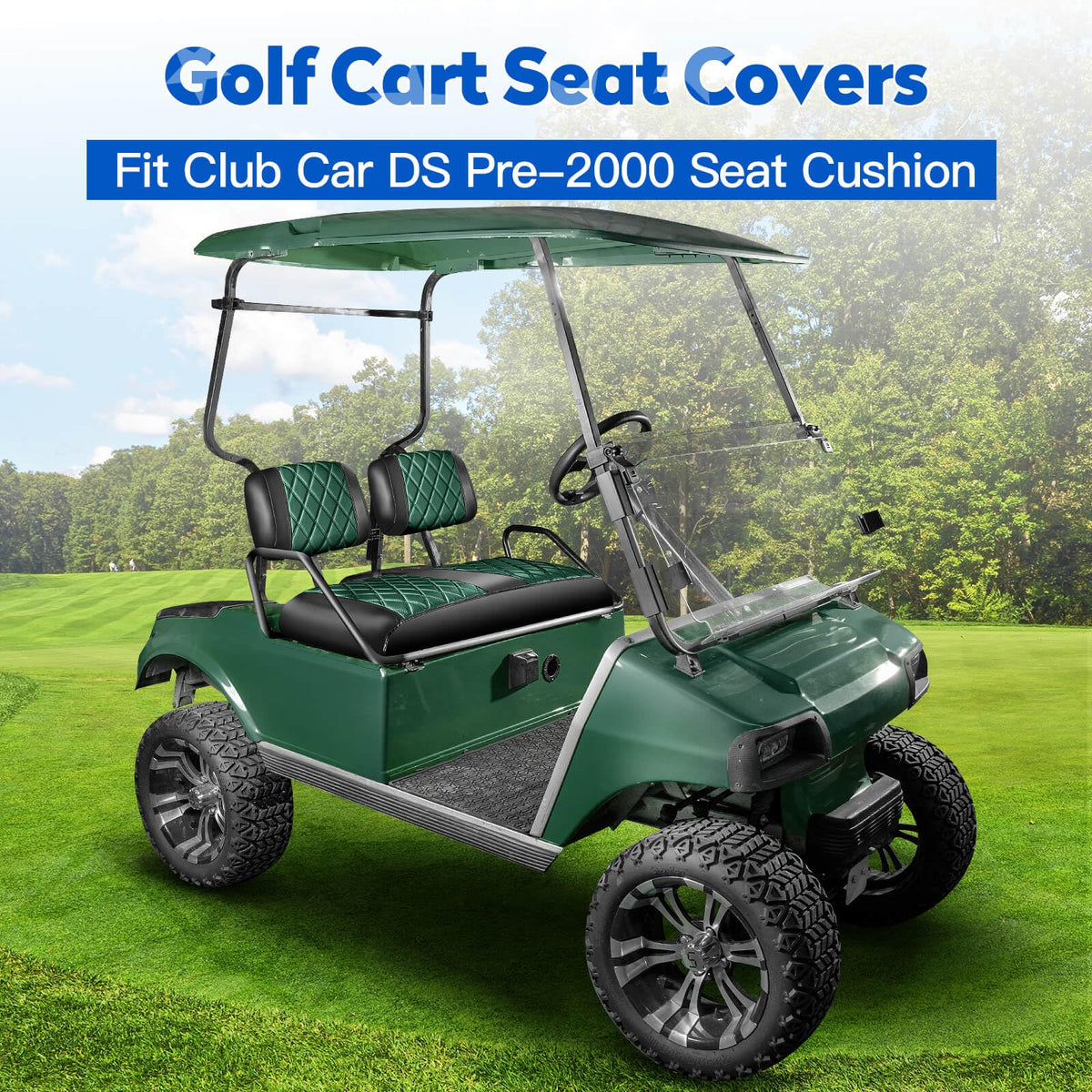 NOKINS backrest cover for Club Car DS; durable vinyl guards against wear.