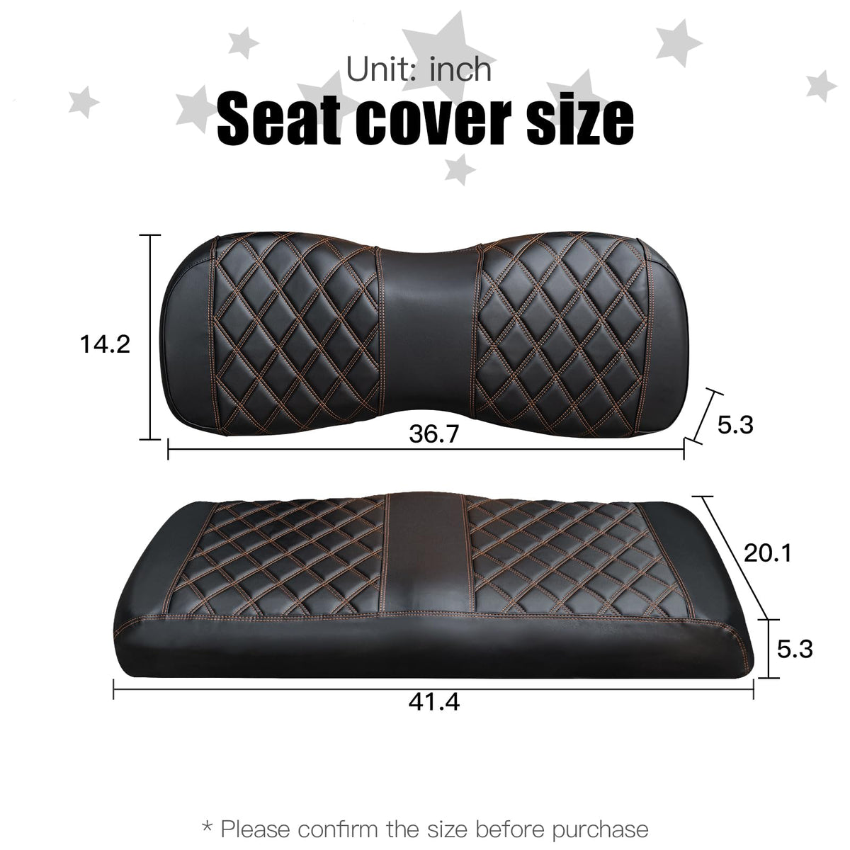 NOKINS backrest cover with diamond texture enhances golf cart appearance