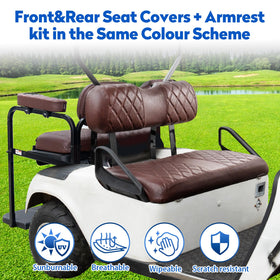 NOKINS brown colorway refreshes the golf cart interior for a cohesive look.