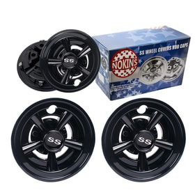 NOKINS classic SS 5-spoke hub caps enhance rugged style for carts