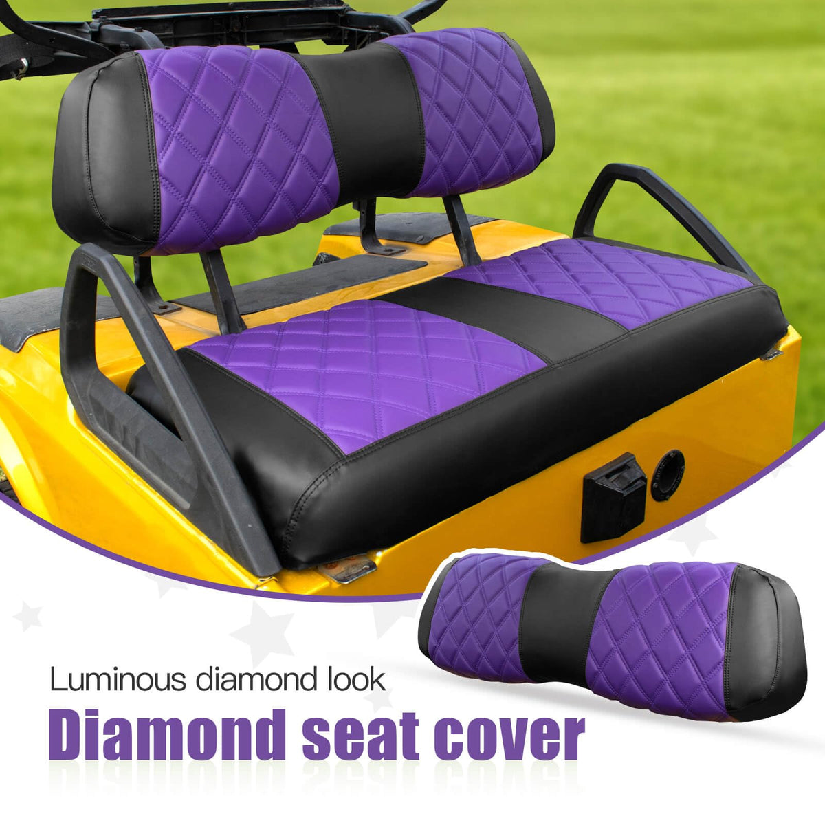 NOKINS Club Car DS backrest purple and black cover updates interior.