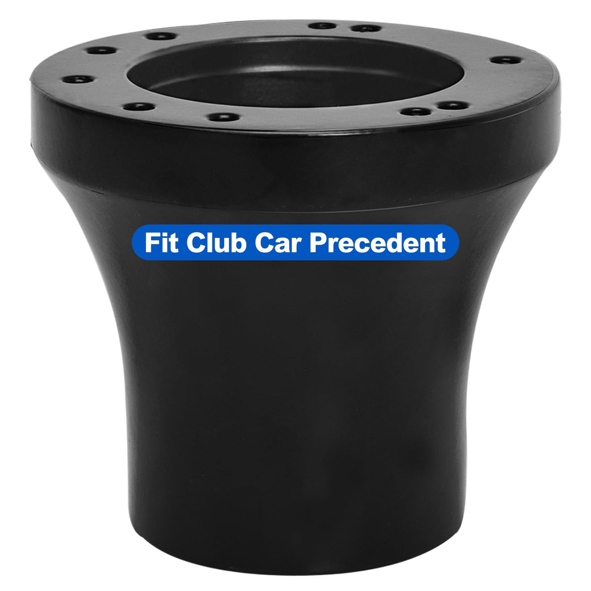 NOKINS Club Car Precedent adapter in black front view for secure fit.
