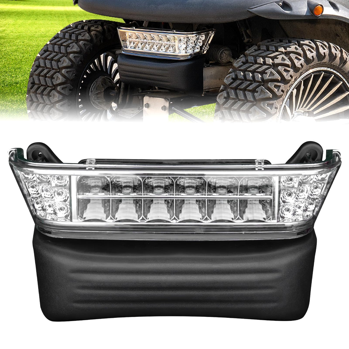 NOKINS Club Car Precedent front light enhances nighttime visibility with bright, low-energy LEDs.