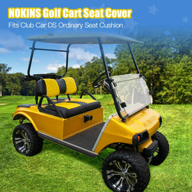 Diamond Yellow-Black design enhances golf cart interior with luxury.
