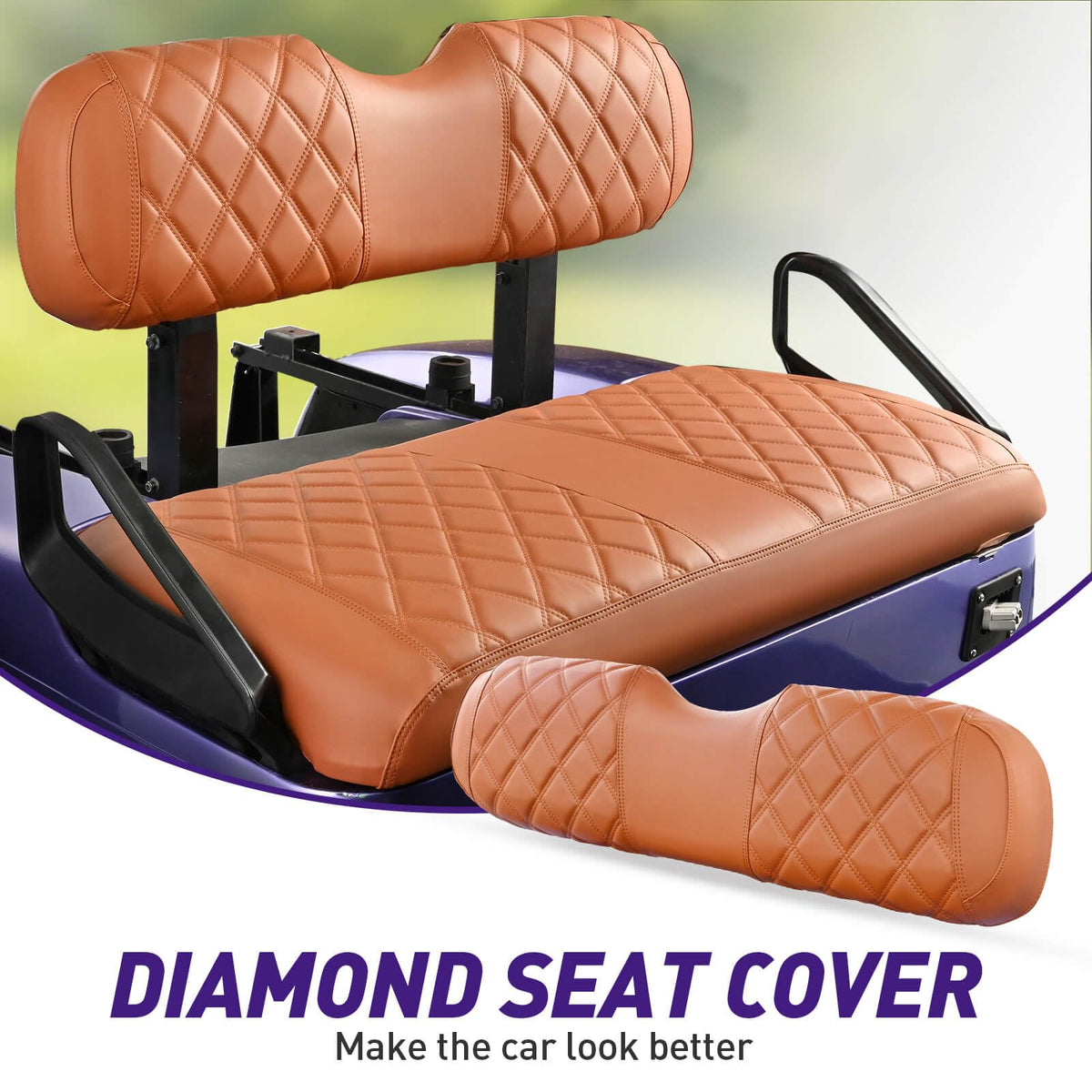 NOKINS Diamond backrest cover on EZGO TXT guards against wear.