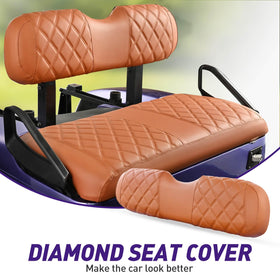 NOKINS Diamond backrest cover on EZGO TXT guards against wear.
