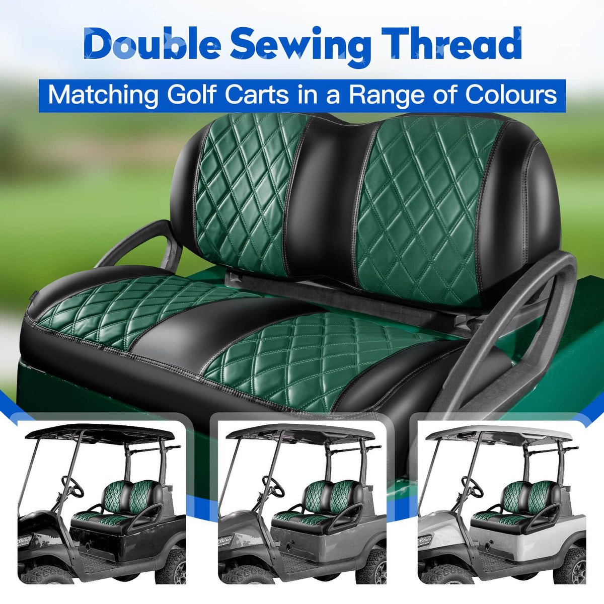 NOKINS diamond front seat cover closeup provides premium protection for Precedent/Tempo/Onward.