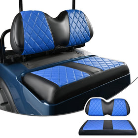 NOKINS diamond front seat cover closeup showing durable vinyl and snug fit.