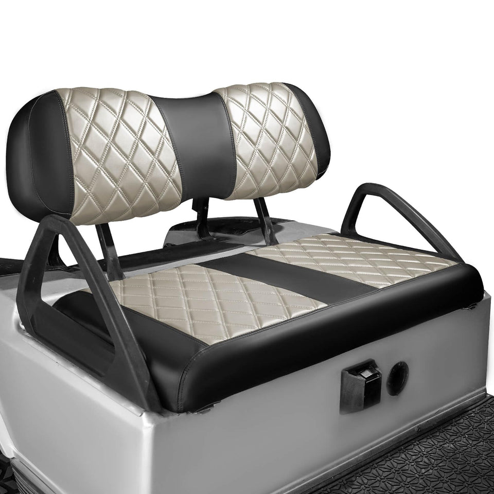 NOKINS diamond front seat cover on Club Car DS for durable style.