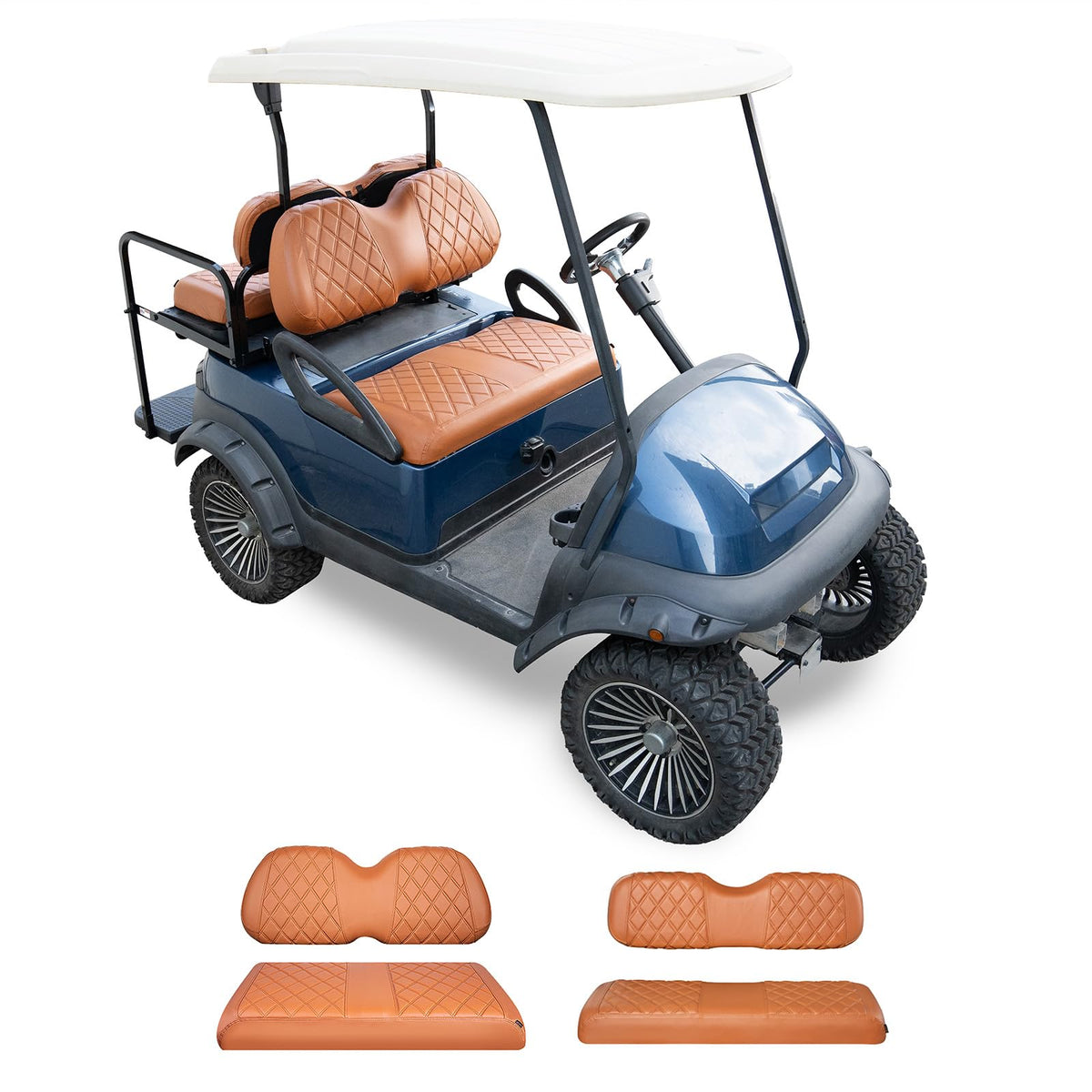NOKINS diamond front seat cover kit for Club Car Precedent adds durability and style.