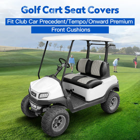 NOKINS diamond-pattern seat cover detail adds durable protection for club car interiors.