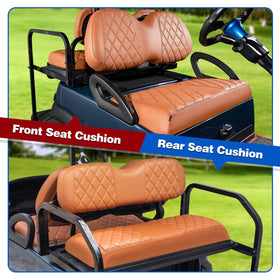 NOKINS diamond rear seat cover closeup shows the soft vinyl texture.