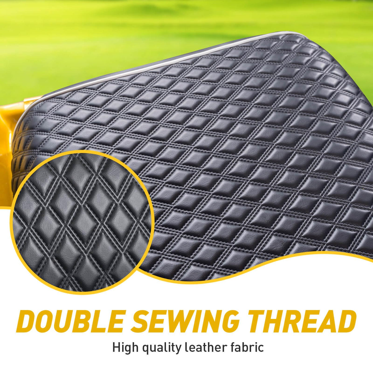 NOKINS diamond backrest cover for Club Car DS refreshes interior.