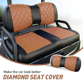 NOKINS diamond seat cover front backrest in brown adds luxury and easy maintenance.