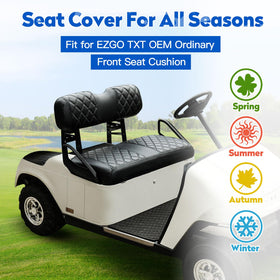 NOKINS diamond backrest cover on EZGO TXT with reinforced stitching