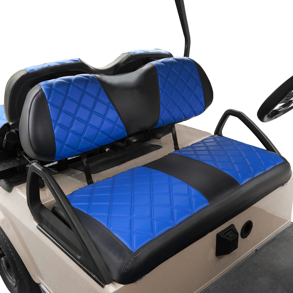 NOKINS diamond seat covers protect the Club Car DS front seat with lasting durability