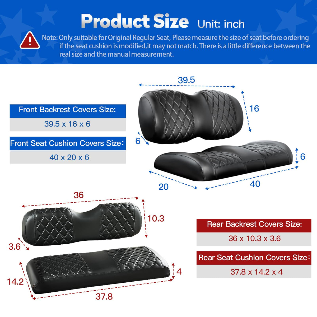 NOKINS diamond stitch design elevates golf cart aesthetics and durability